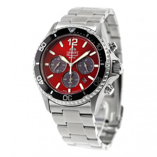 Orient Sports RN-TX0207R Mako Solar Chronograph Made in Japan