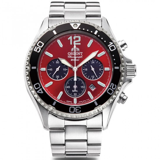 Orient Sports RN-TX0207R Mako Solar Chronograph Made in Japan